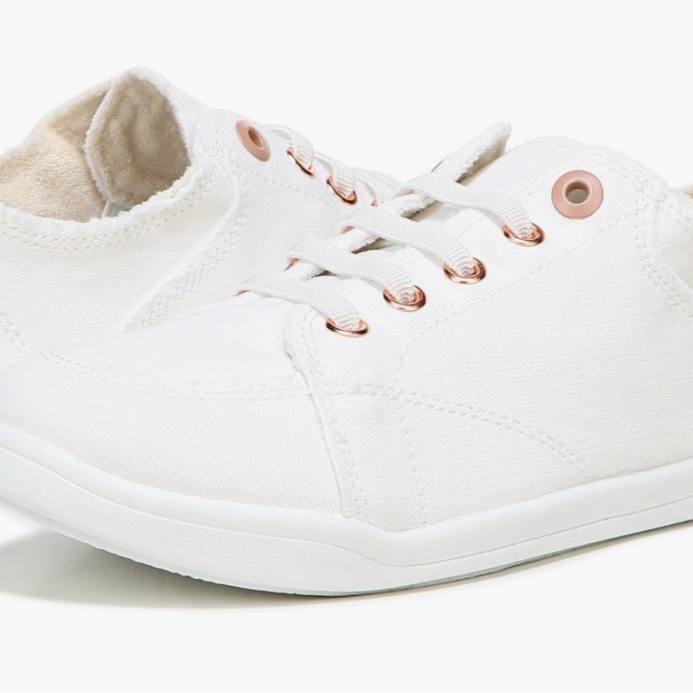 Vionic Beach White and Rose Gold Sneakers
